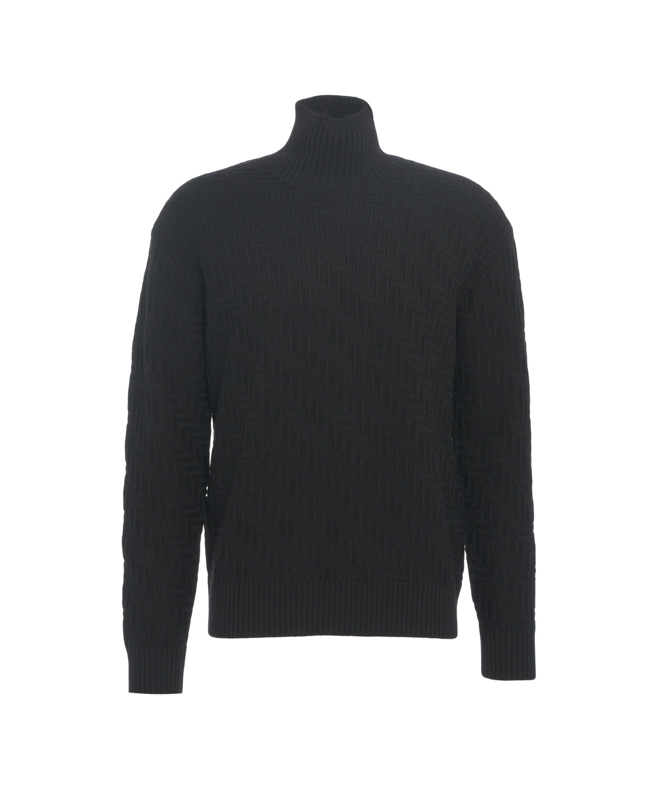PAOLO PECORA Men's High-Neck Pullover with Polo Collar