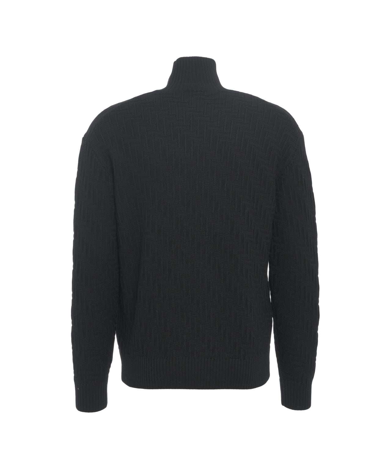 PAOLO PECORA Men's High-Neck Pullover with Polo Collar
