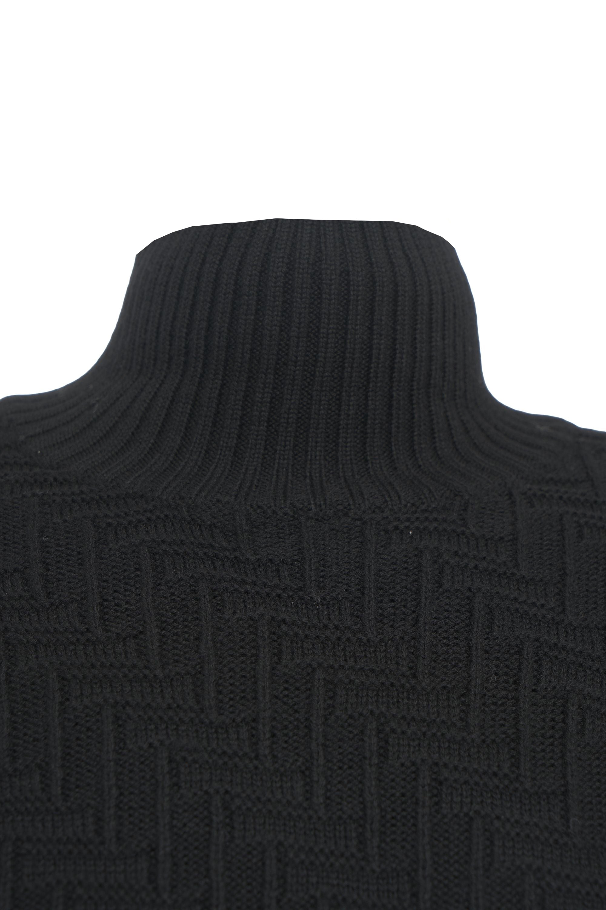 PAOLO PECORA Men's High-Neck Pullover with Polo Collar