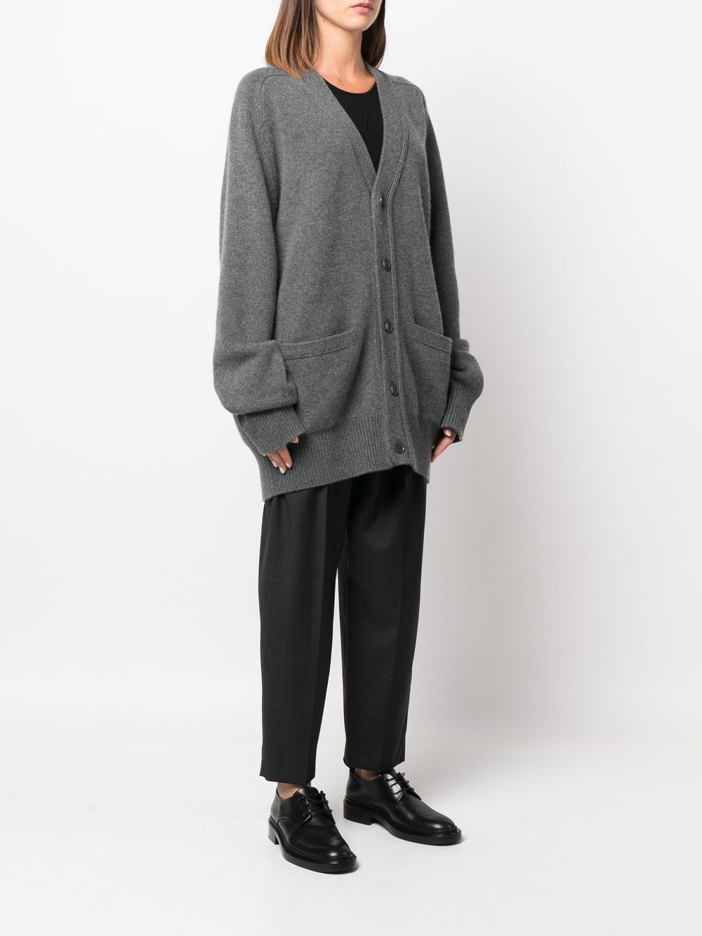 EXTREME CASHMERE Cashmere Cardigan with V-Neck and Front Pockets
