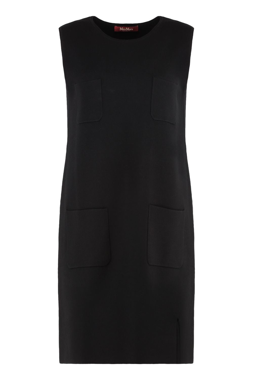 MAX MARA STUDIO Knit Dress with Front Pockets and Slit Hem
