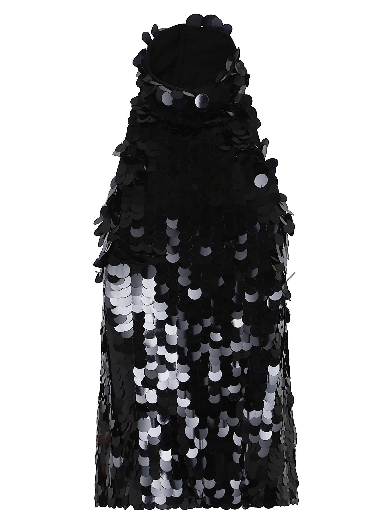 PAROSH Sleeveless Full-Sequin Blouse with Halter Neck for Women