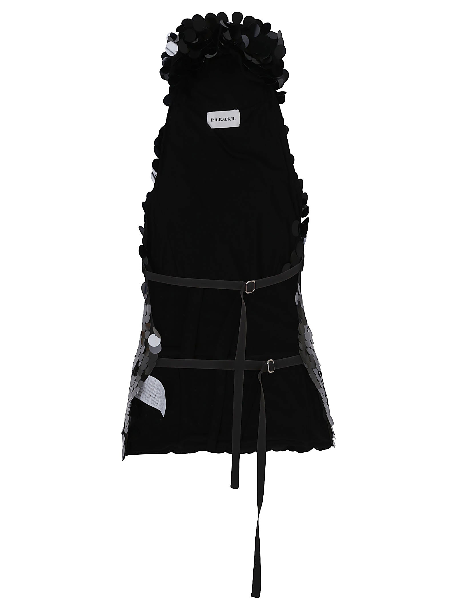 PAROSH Sleeveless Full-Sequin Blouse with Halter Neck for Women