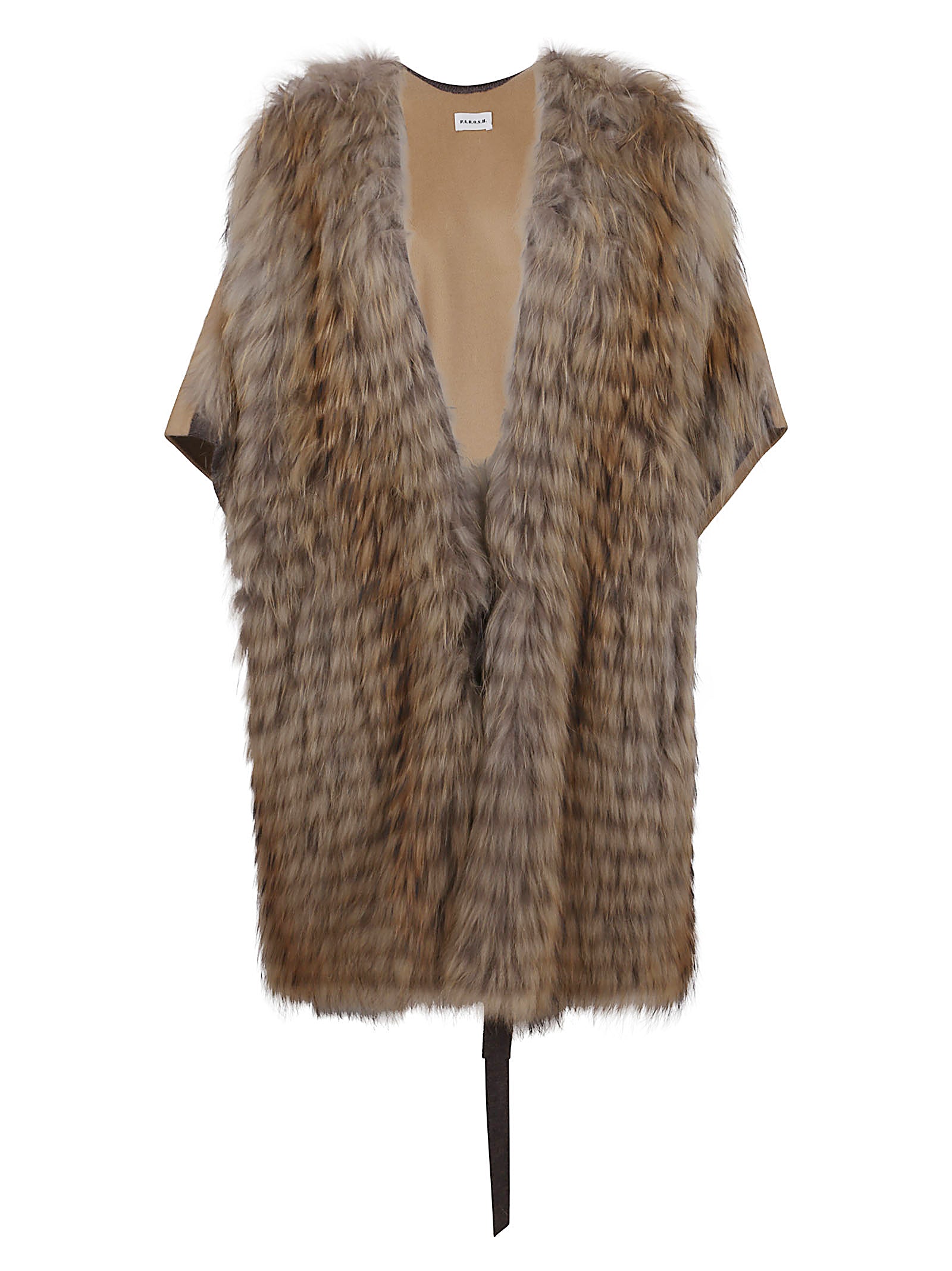 PAROSH Sleeveless Wool and Faux Fur Vest