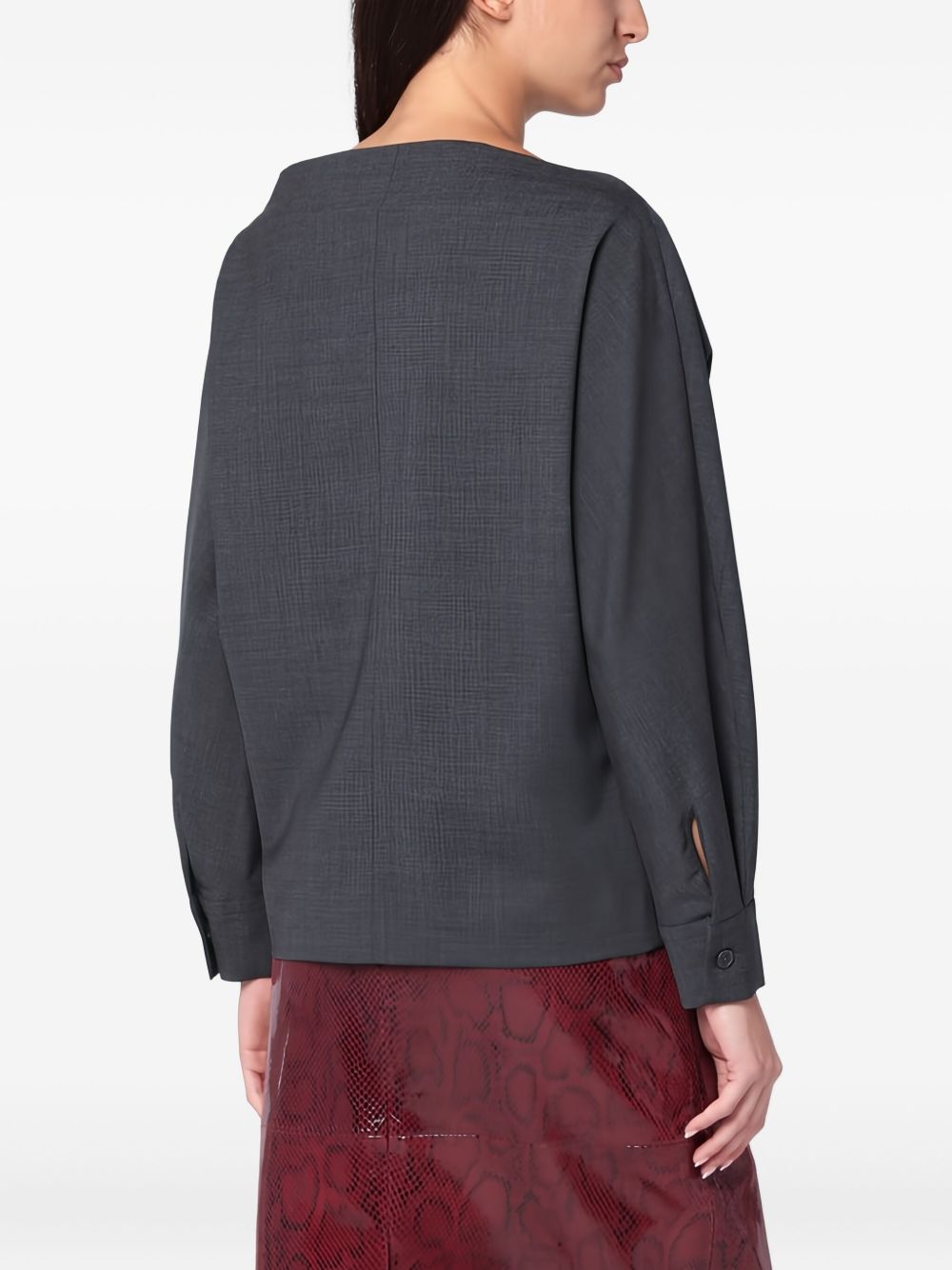 PAROSH Chic Straight Neckline Blouse for Women