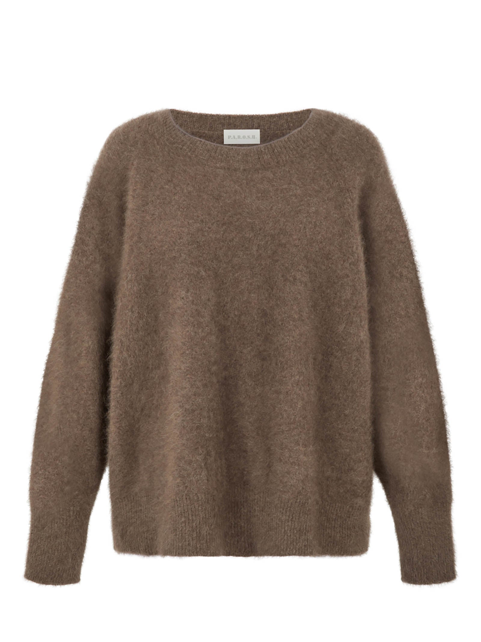 PAROSH Cozy Long-Sleeved Crew Neck Sweater