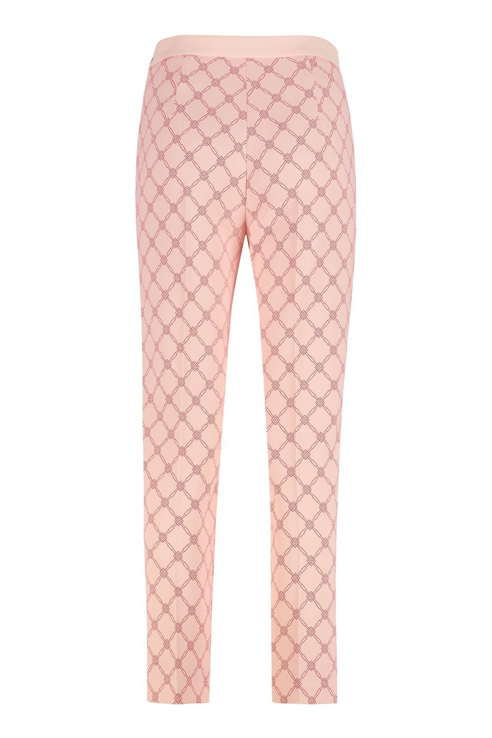 ELISABETTA FRANCHI Printed Creased Pleated Slim Fit Trousers