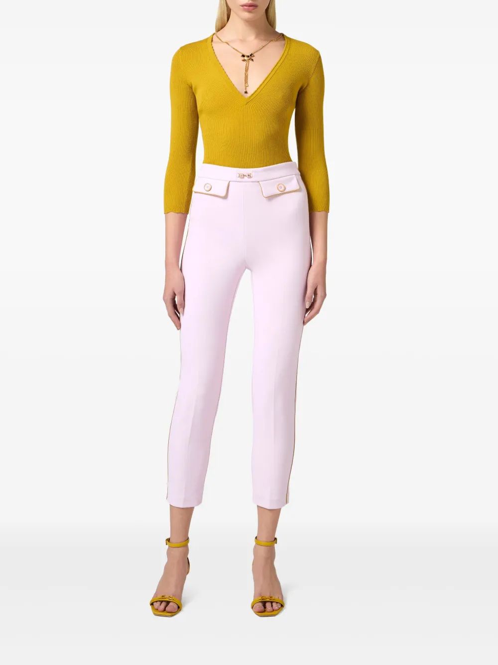 ELISABETTA FRANCHI Chic Women's Pants with Stylish Accents