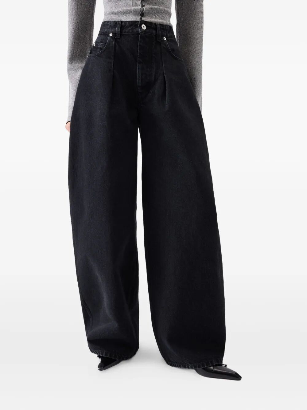 JACQUEMUS High-Rise Wide-Leg Denim Pants