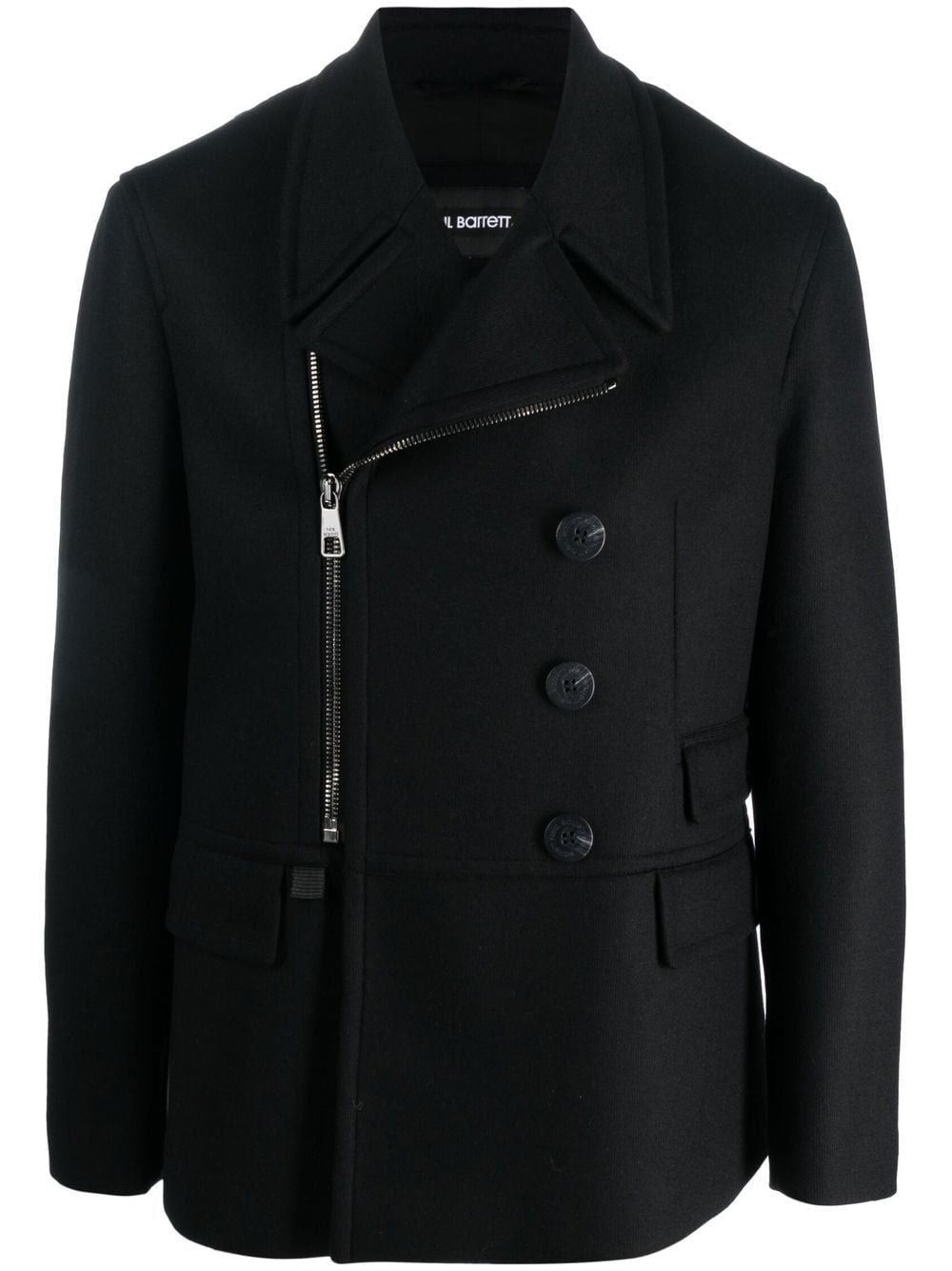 NEIL BARRETT Slim Zip-Up Peacoat for Men