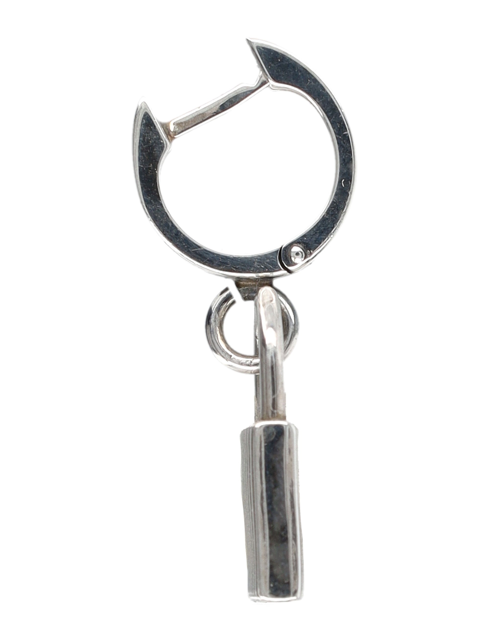 EMANUELE BICOCCHI Bold Sterling Silver Single Earring with Padlock Pendant