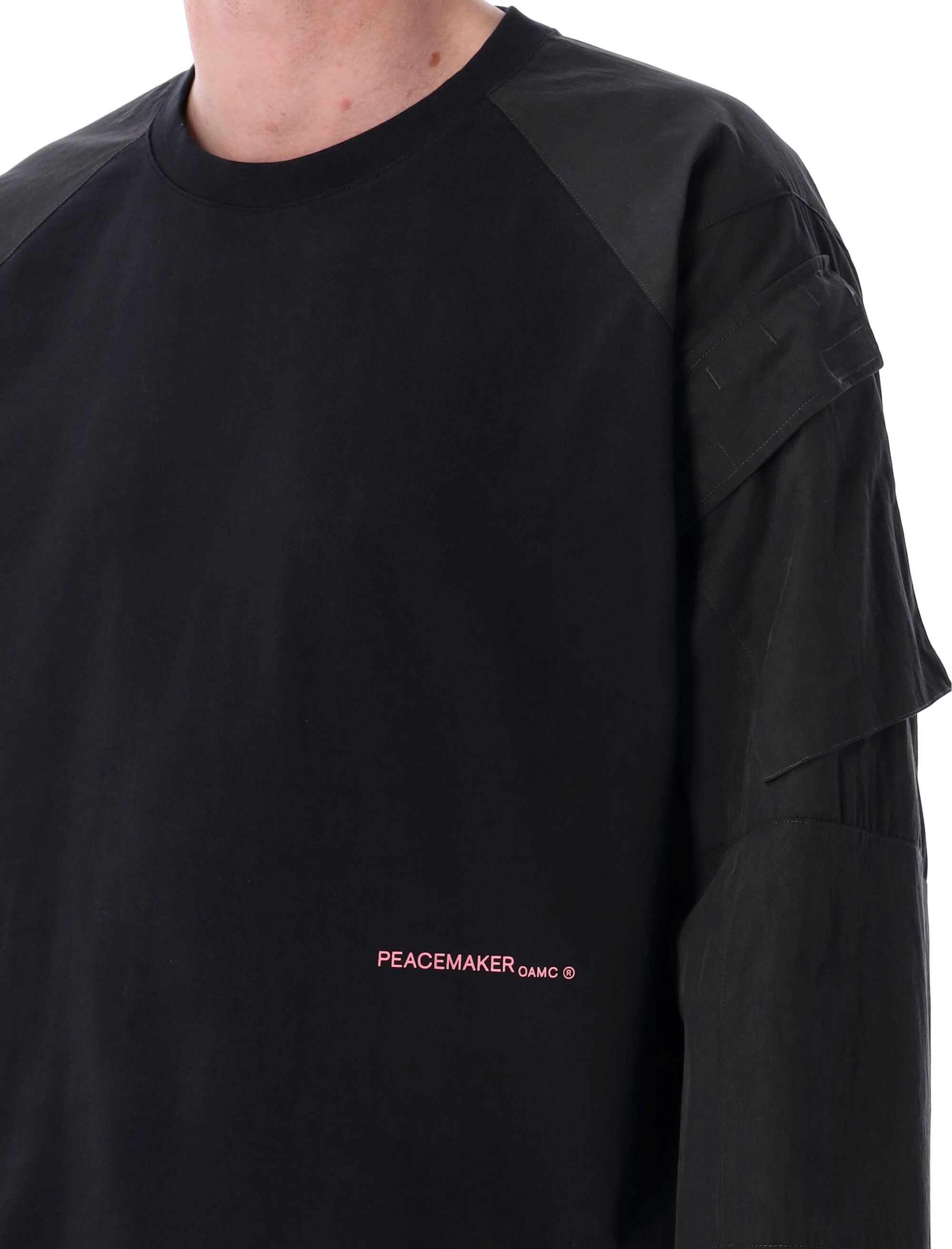 OAMC Men's Peacemaker SI Cargo T-Shirt - Loose Fit, Long Sleeves