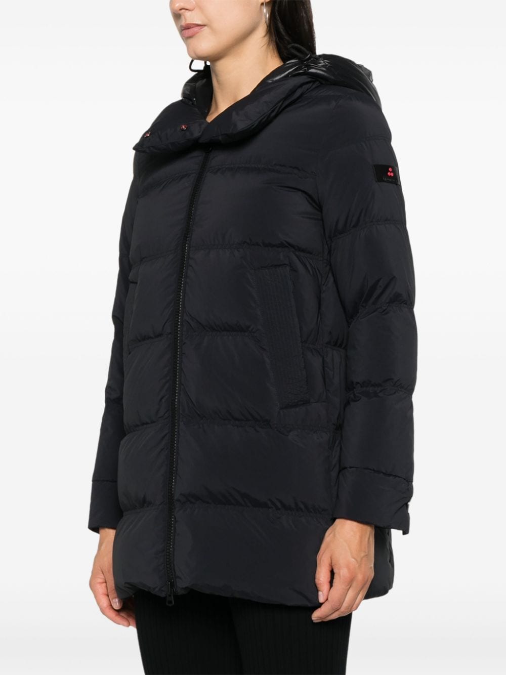 PEUTEREY Women's Padded Mini Down Jacket with High Neck and Drawstring Hood