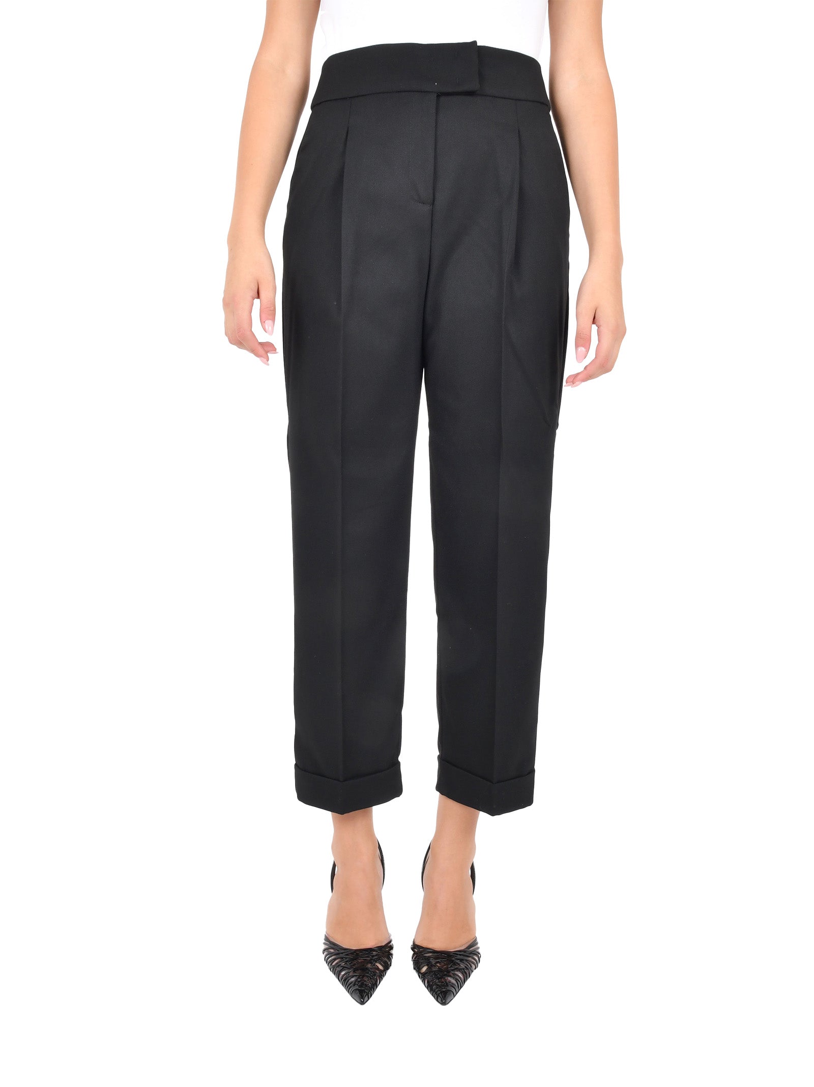 PENNYBLACK Carrot Fit Trousers with Turn-Up Hems for Women