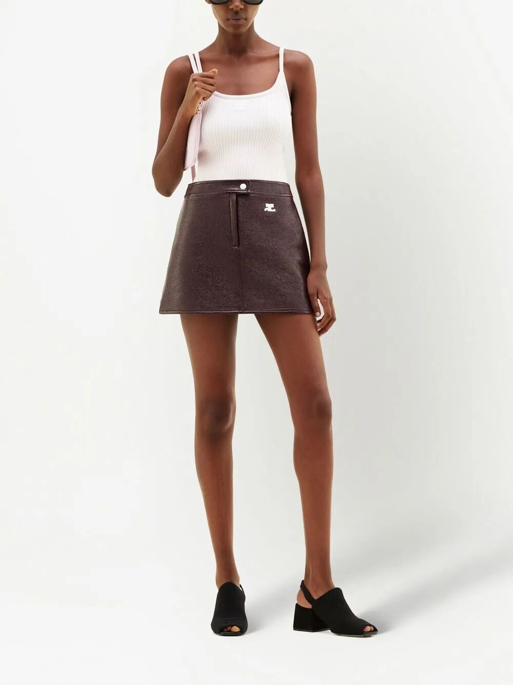 COURREGÈS Reimagined Vinyl Mini Skirt - Size 36