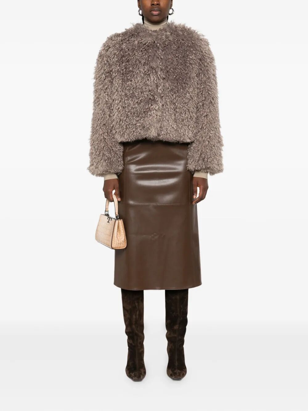 TAGLIATORE Womens Teddy Cropped Jacket