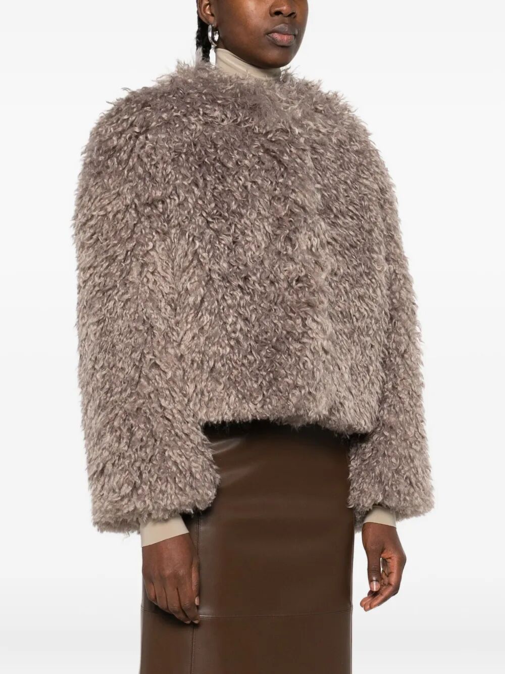 TAGLIATORE Womens Teddy Cropped Jacket