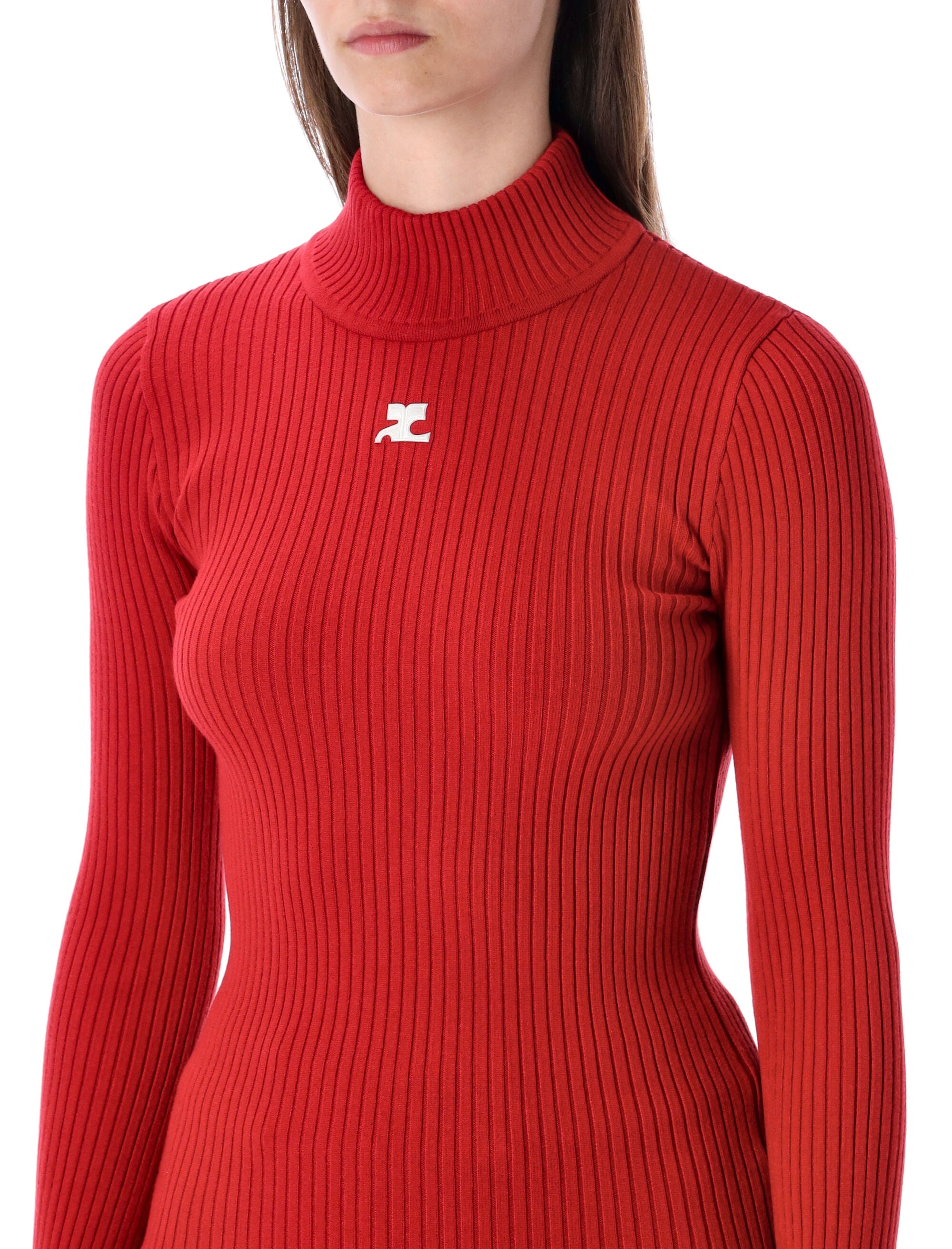 COURREGÈS Ribbed Knit Cotton Jumper