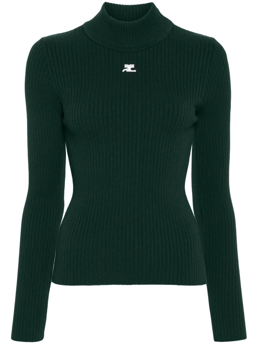 COURREGÈS Re-Edition Rib Knit Mockneck Sweater for Women - FW25