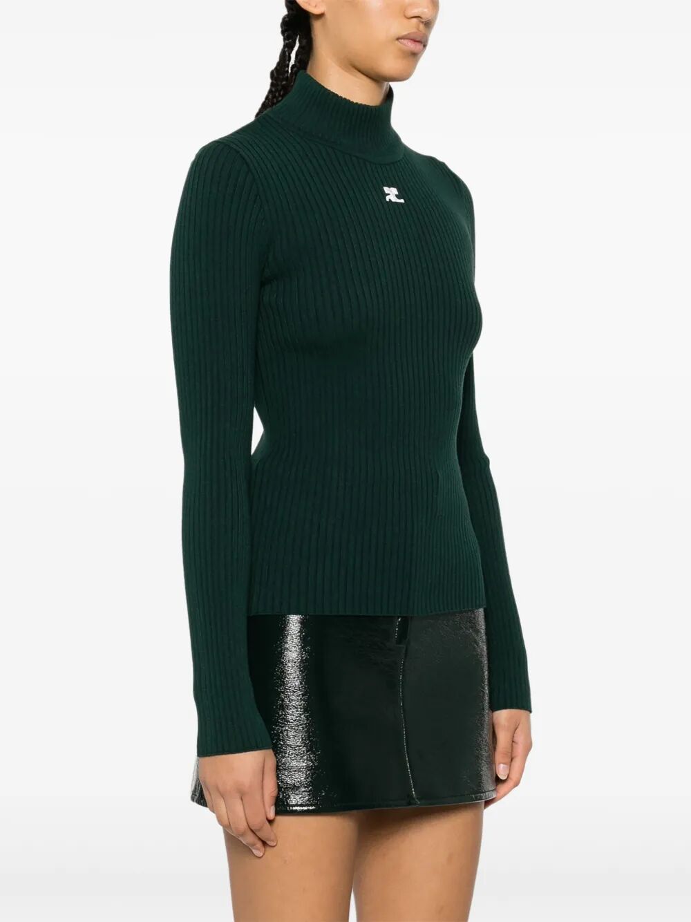 COURREGÈS Re-Edition Rib Knit Mockneck Sweater for Women - FW25