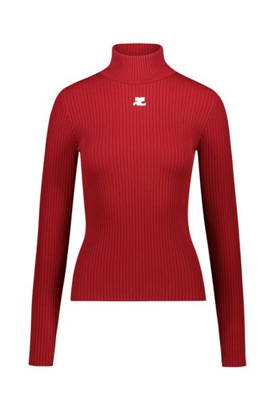 COURREGÈS Ribbed Knit Cotton Jumper