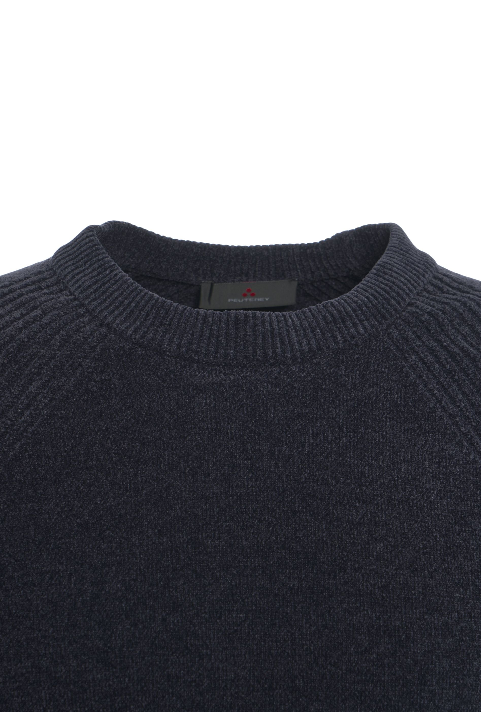 PEUTEREY Classic Round Neck Pullover with Ribbed Details for Men