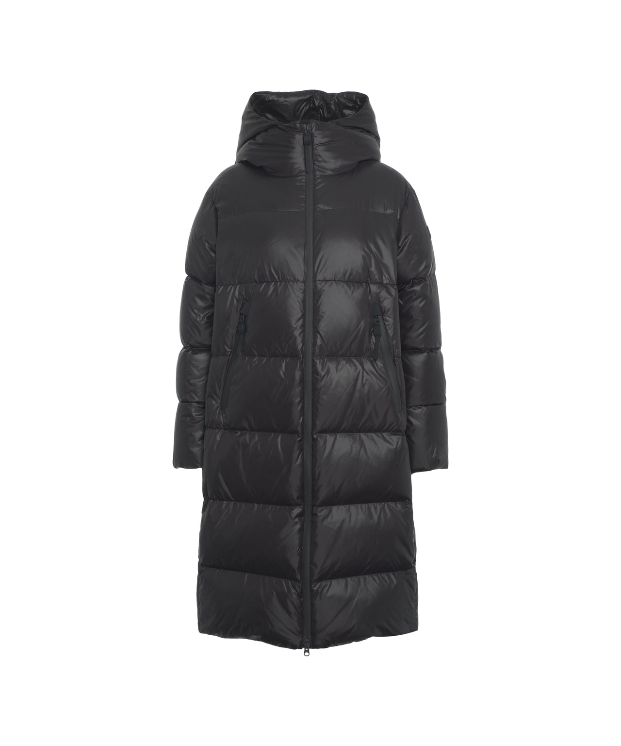 PEUTEREY Long Down Jacket with Hood and Zipper for Women