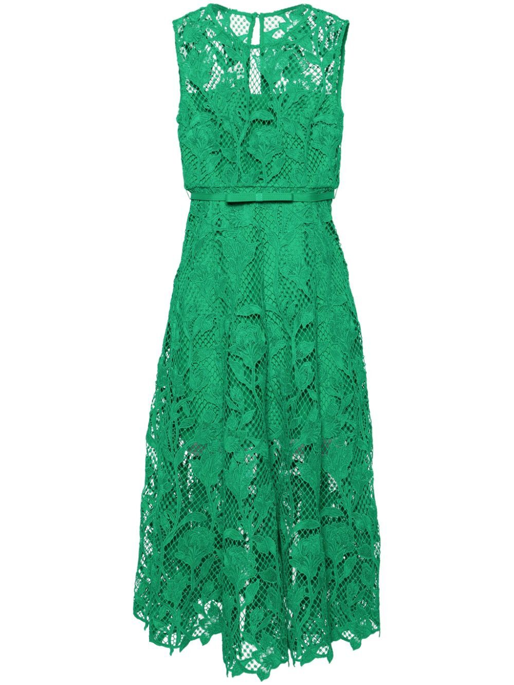 SELF-PORTRAIT Lace Sleeveless Midi Dress