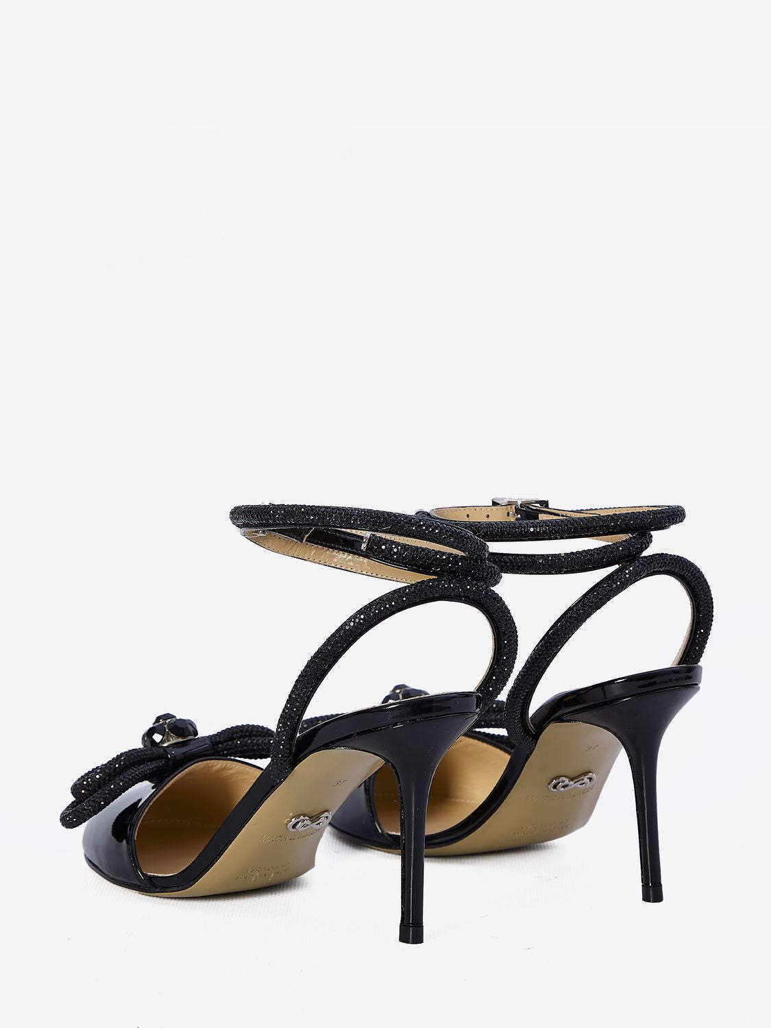 MACH & MACH Double Bow Closed Toe Sandals 8.5cm Heel