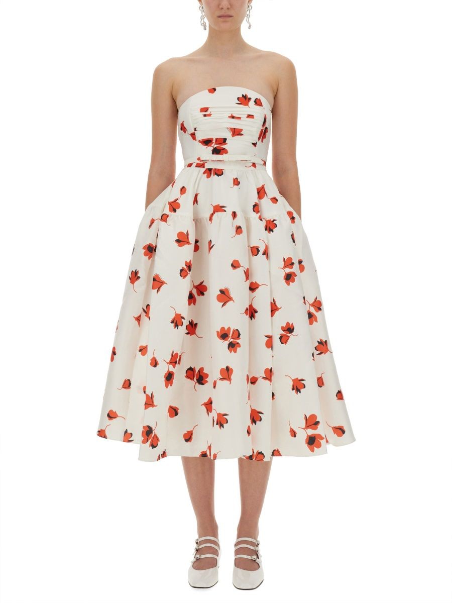 SELF-PORTRAIT Floral Print Midi Dress - Size 6