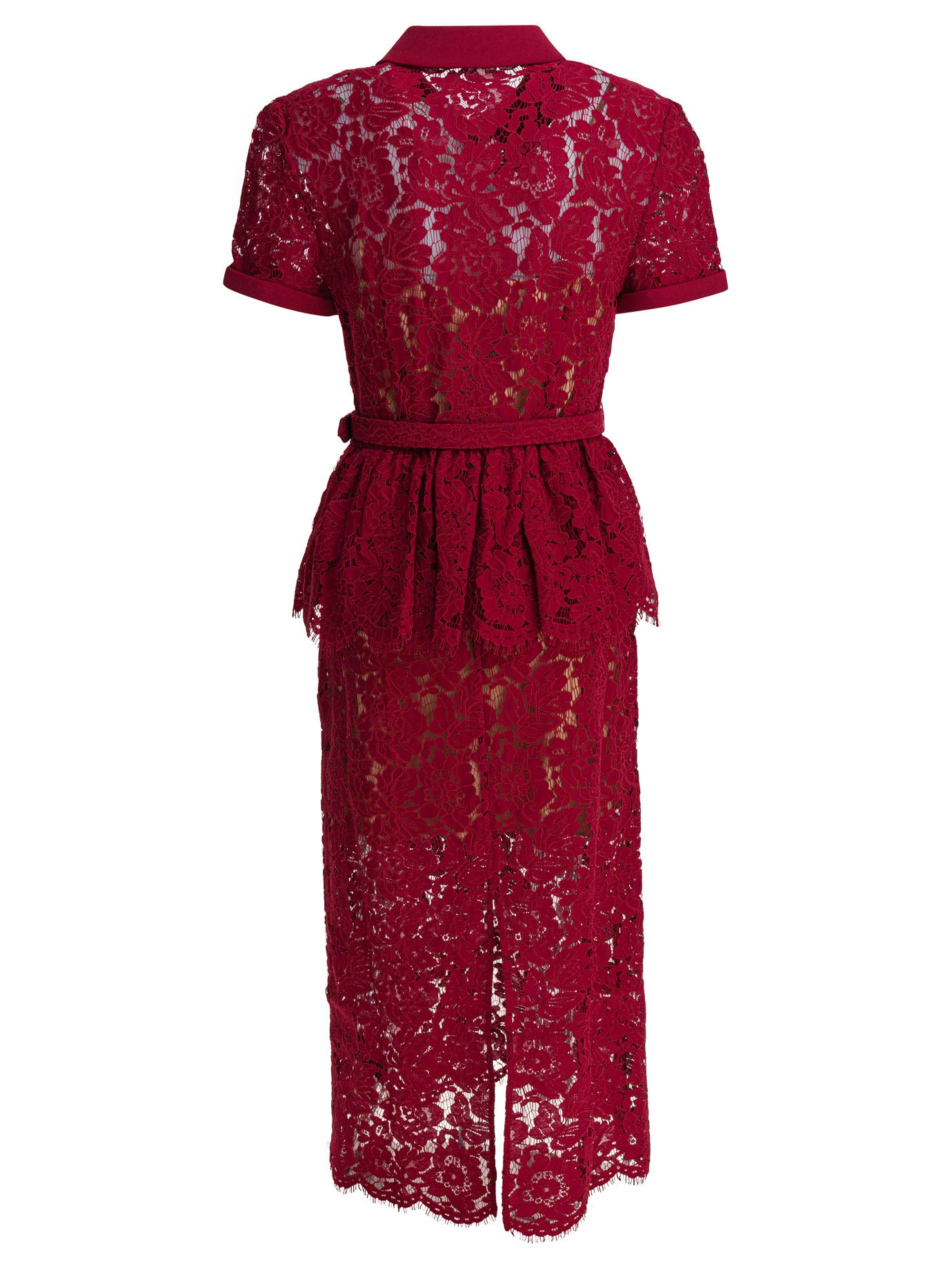 SELF-PORTRAIT Peplum Lace Midi Dress