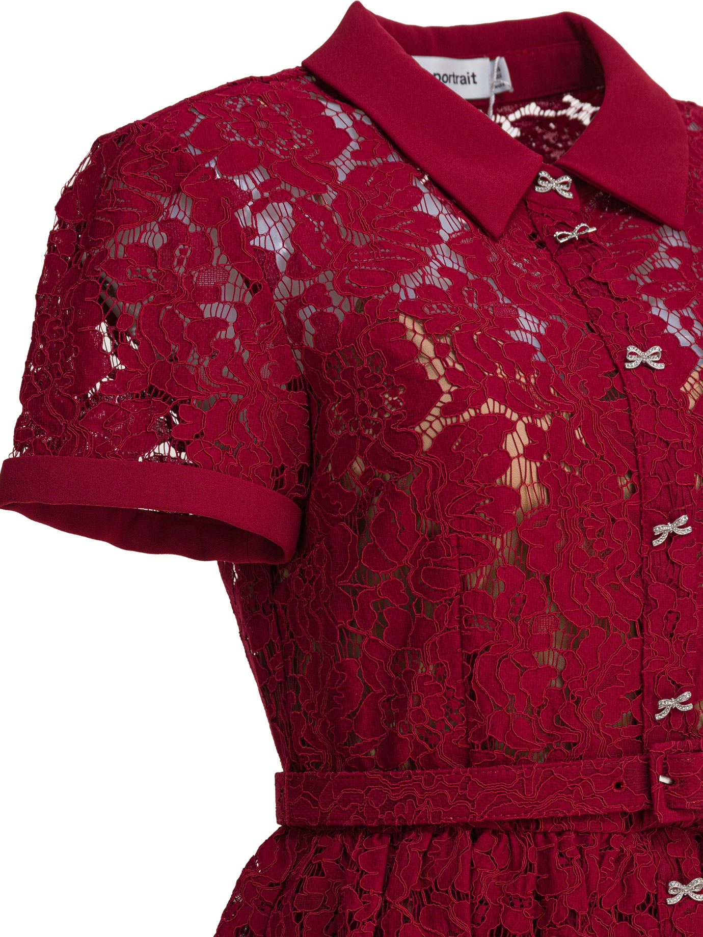 SELF-PORTRAIT Peplum Lace Midi Dress