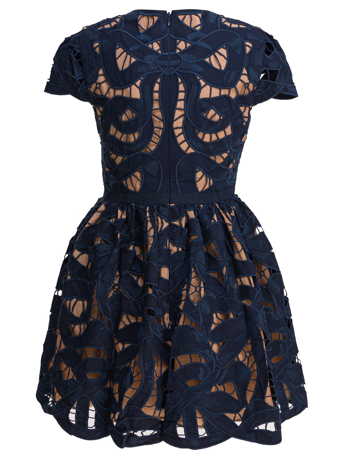SELF-PORTRAIT Embroidered Mini Dress with Decorative Bows