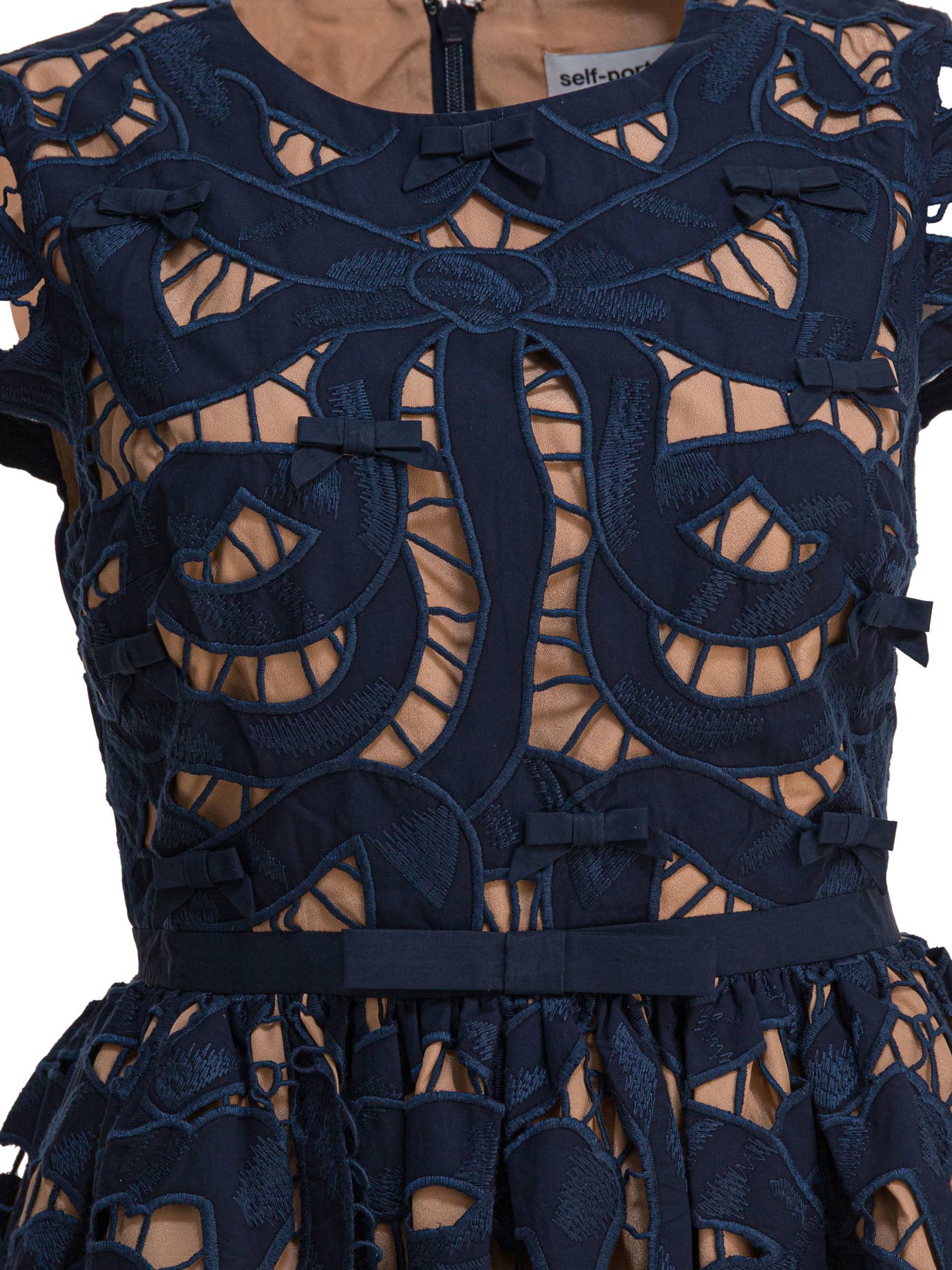 SELF-PORTRAIT Women's Slim Fit Mini Dress with Bow - Size 6