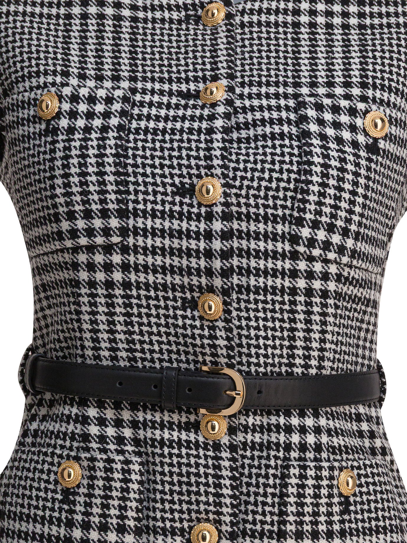 SELF-PORTRAIT Houndstooth Tailored Midi Dress