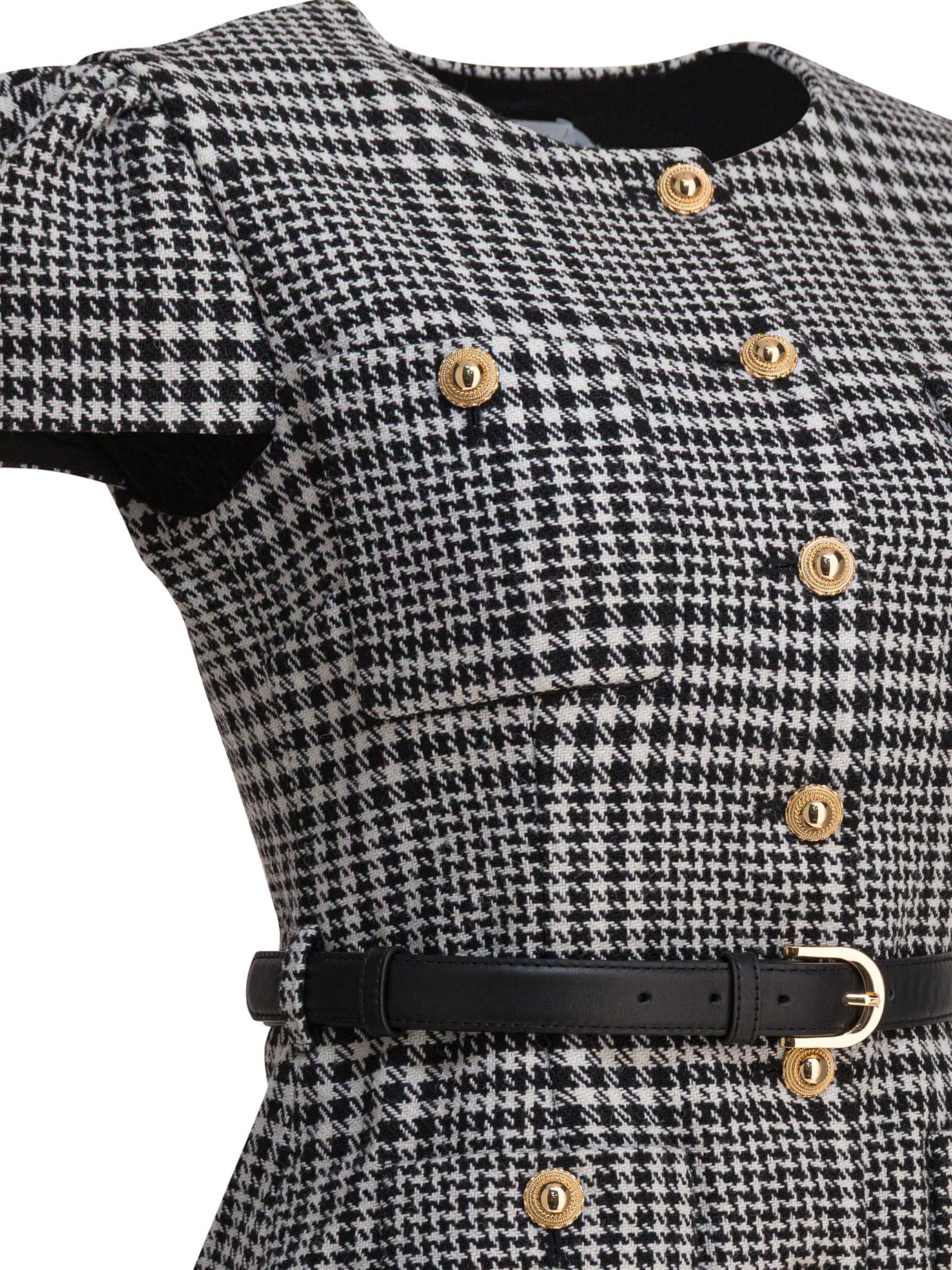 SELF-PORTRAIT Houndstooth Tailored Midi Dress