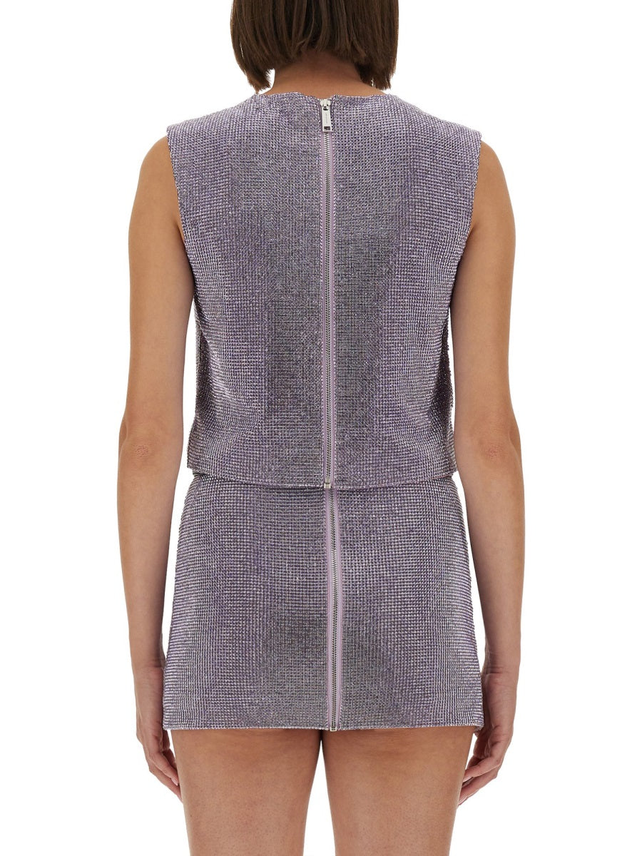 SELF-PORTRAIT Metal Mesh Top - Size 6 UK