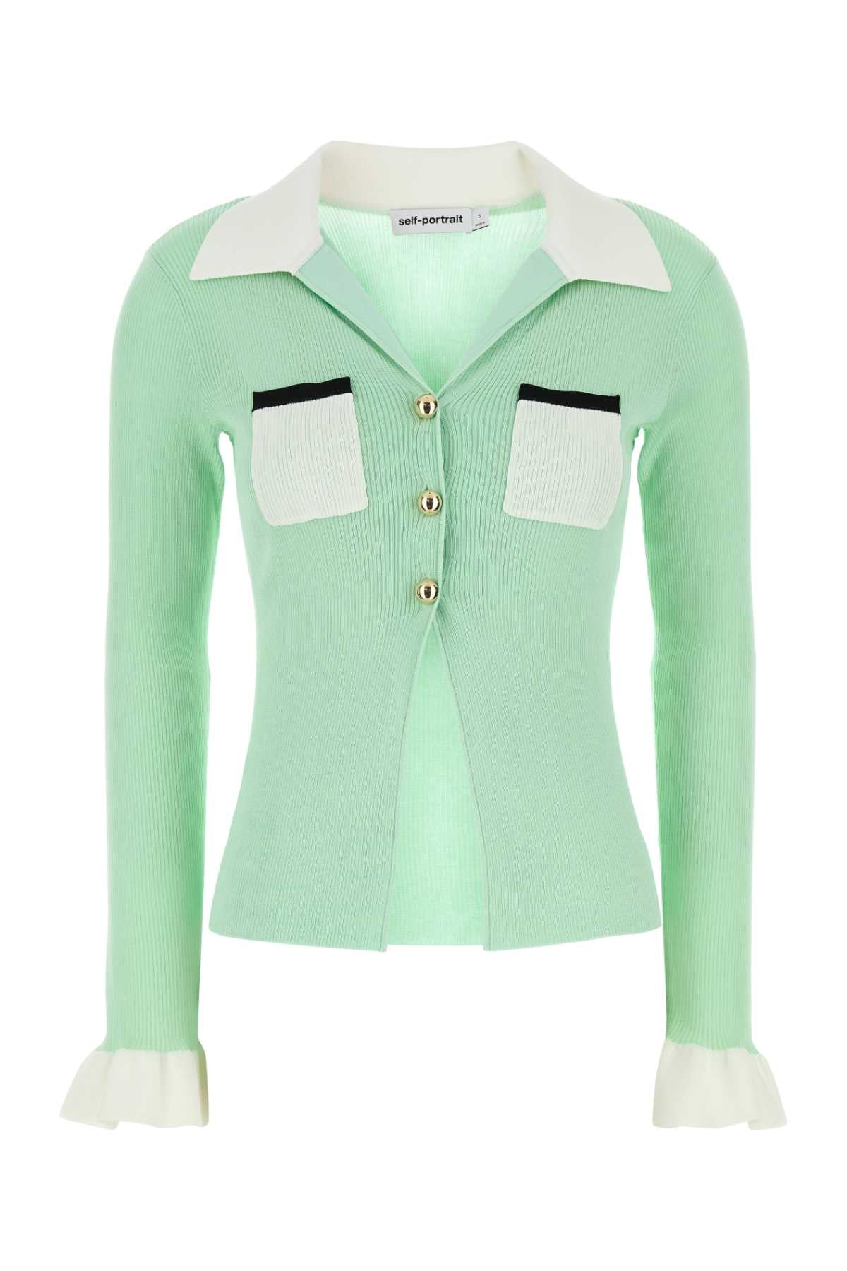 SELF-PORTRAIT Ribbed Polyamide Knit Top