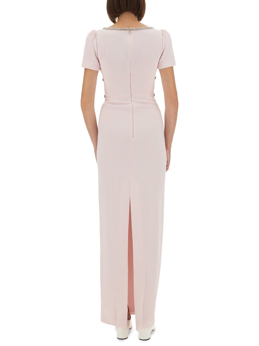 SELF-PORTRAIT Slim Fit Long Crepe Dress - Size 6 UK