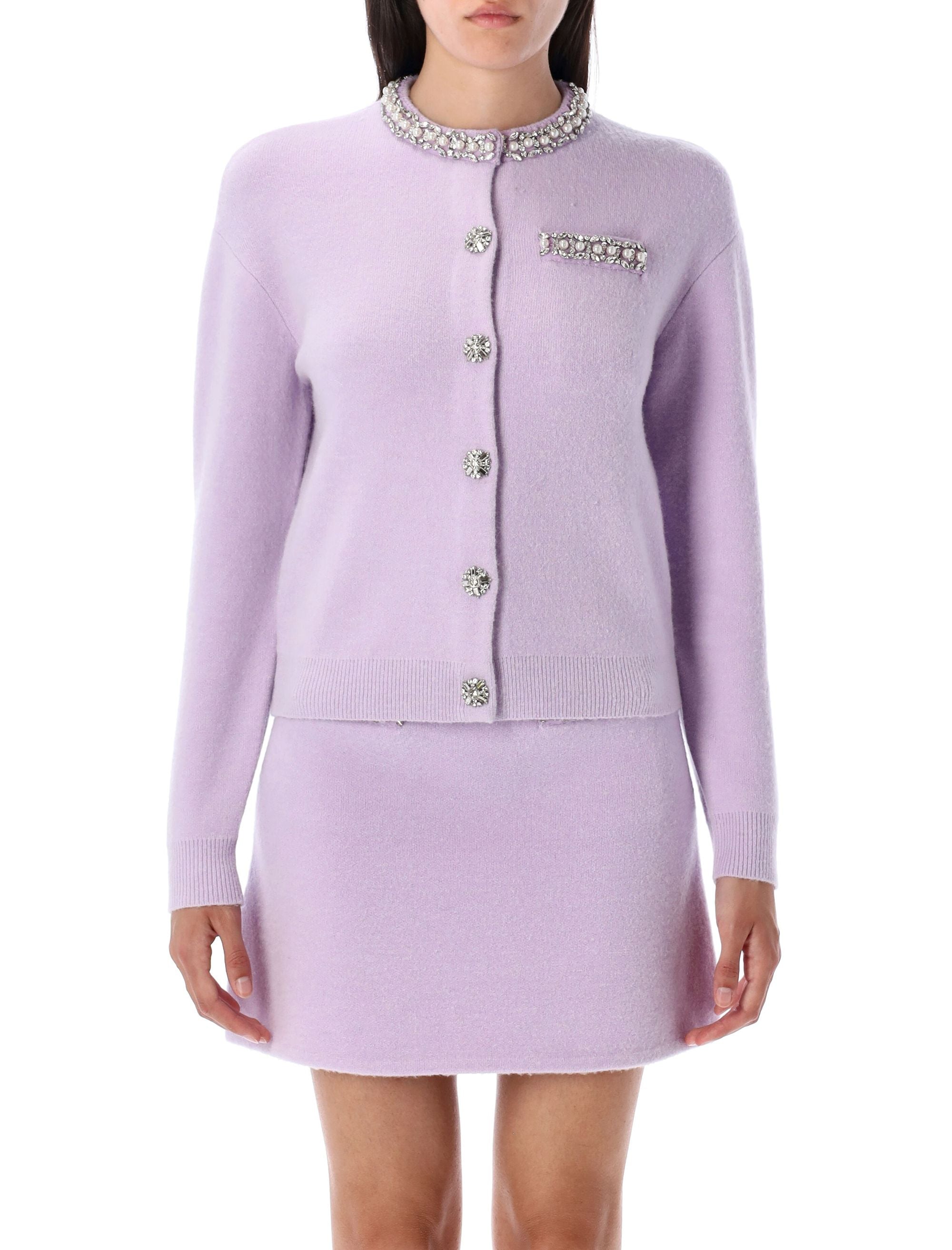 SELF-PORTRAIT Crystal Trim Cardigan - Women’s Outerwear