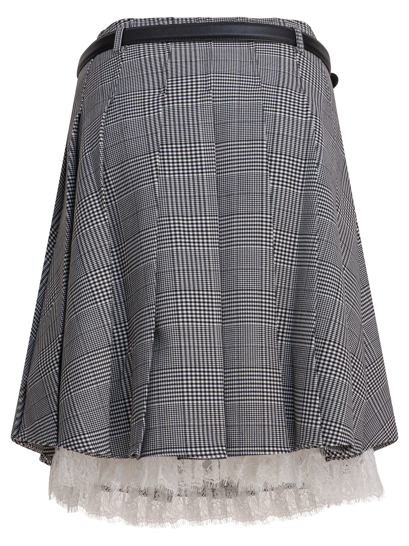 SELF-PORTRAIT Stylish Prince of Wales Check Pleated Midi Skirt for Women