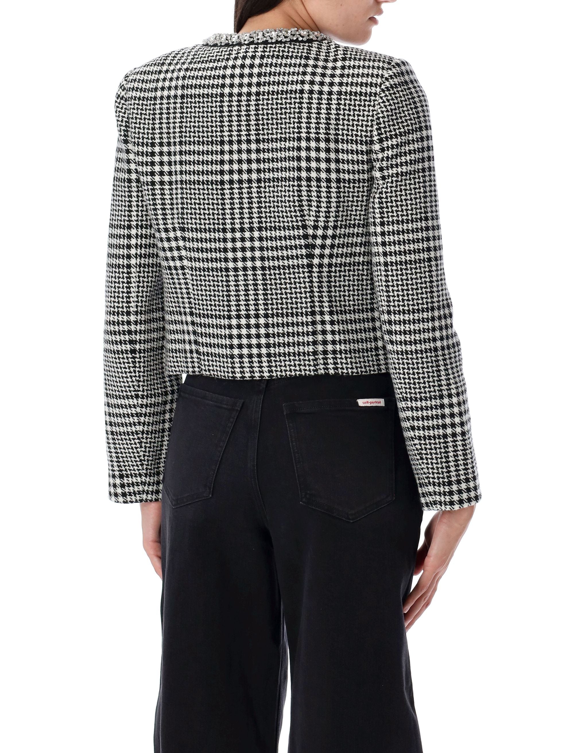 SELF-PORTRAIT Check Crystal Jacket for Women - FW25 Collection