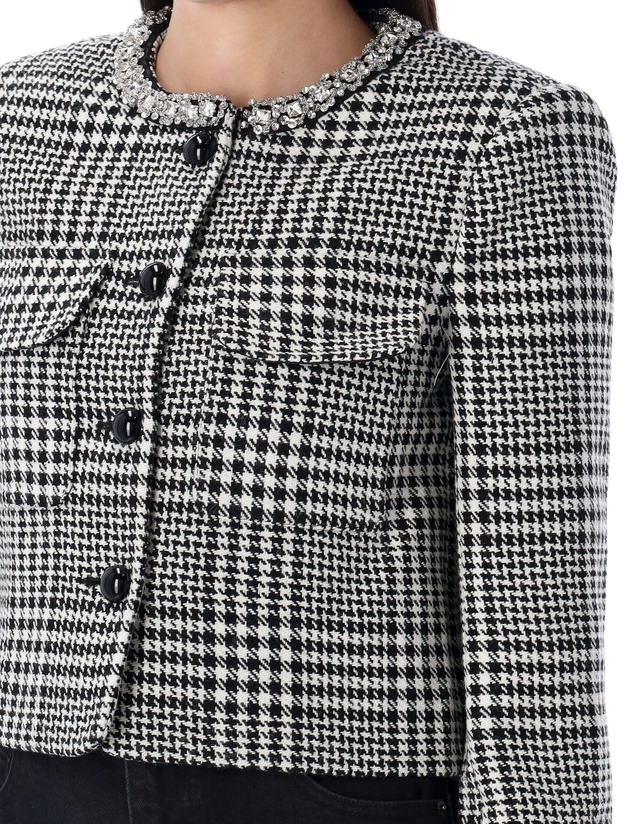 SELF-PORTRAIT Check Crystal Jacket for Women - FW25 Collection