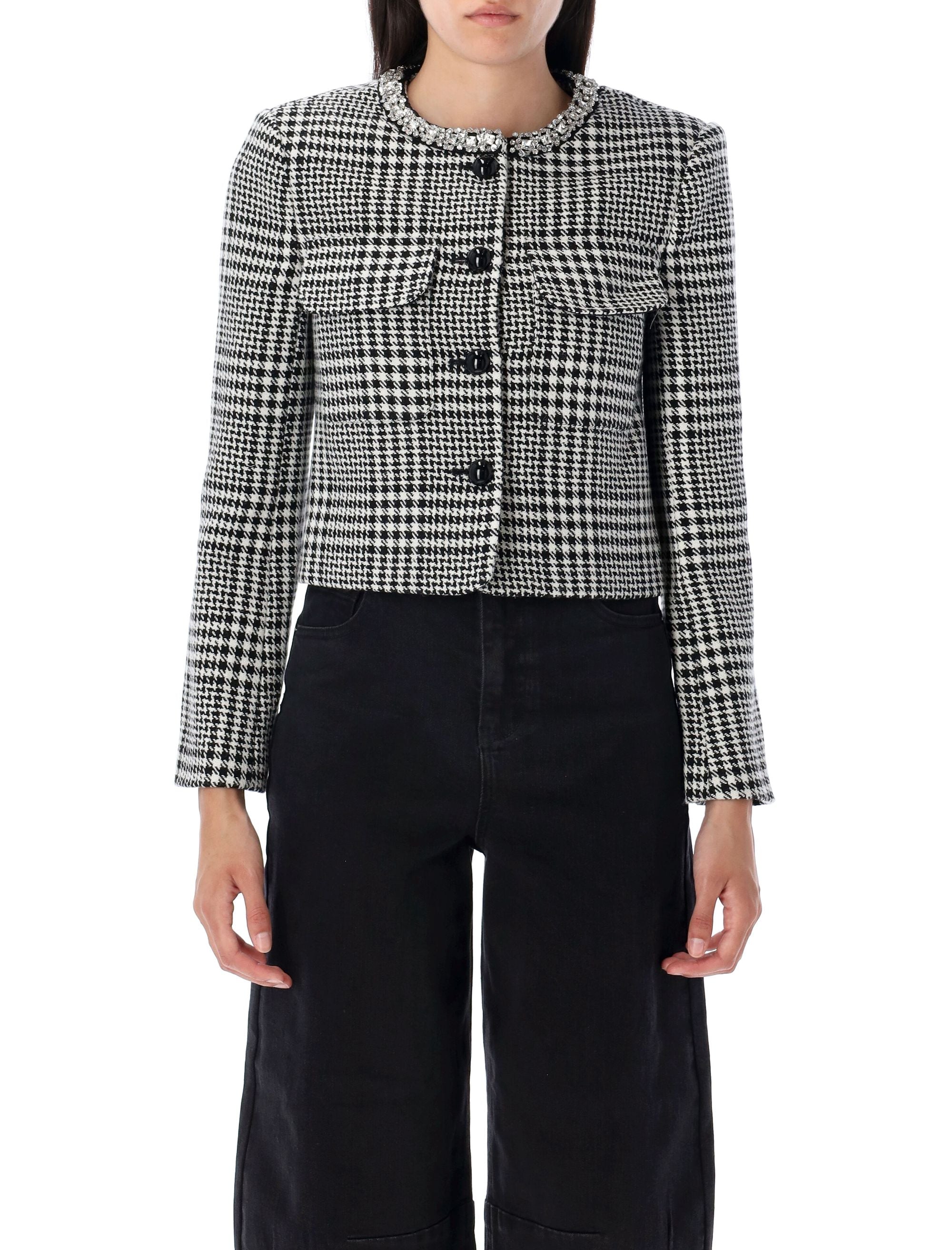 SELF-PORTRAIT Check Crystal Jacket for Women - FW25 Collection