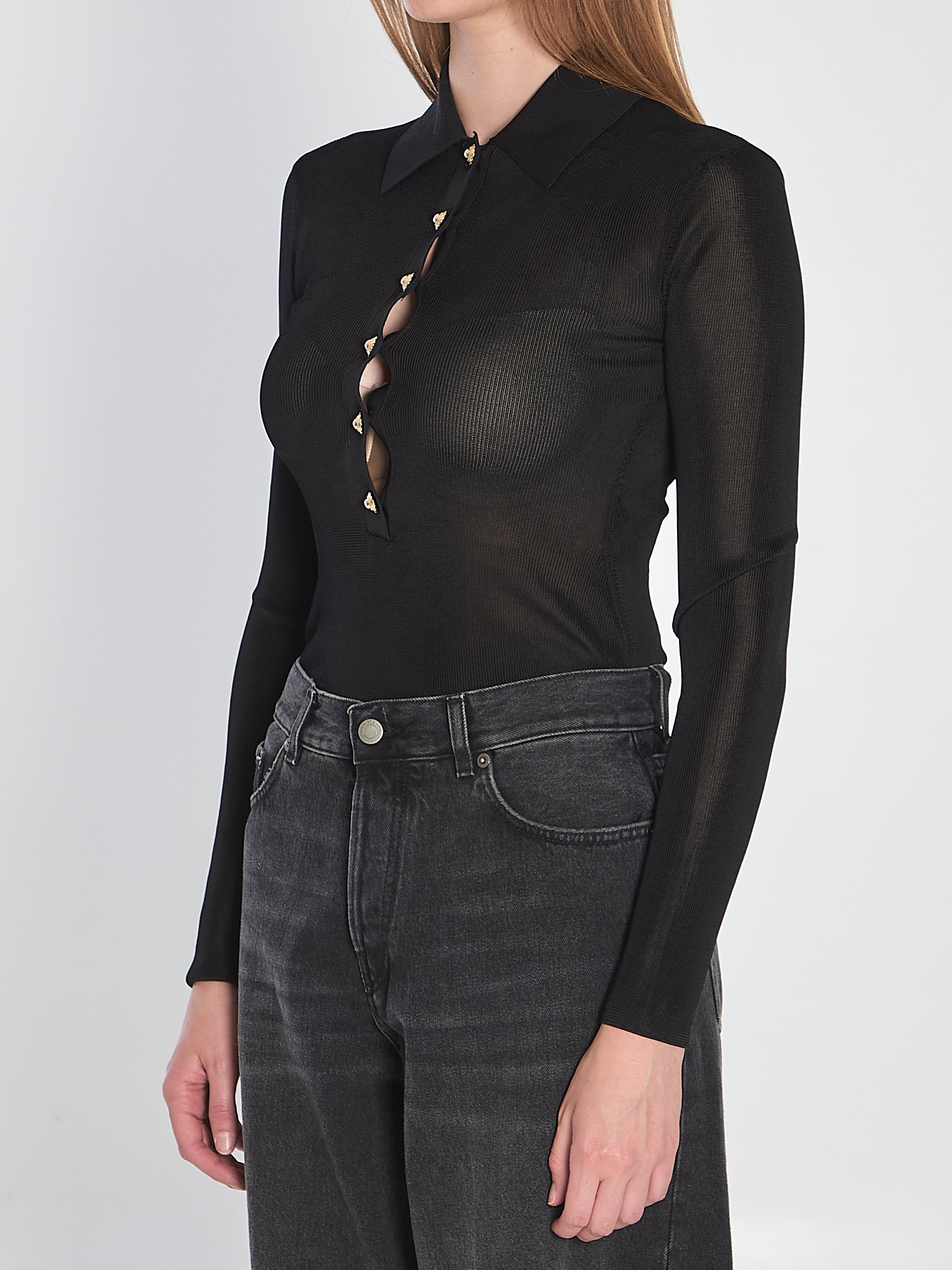 SELF-PORTRAIT Cotton One-Piece Bodysuit