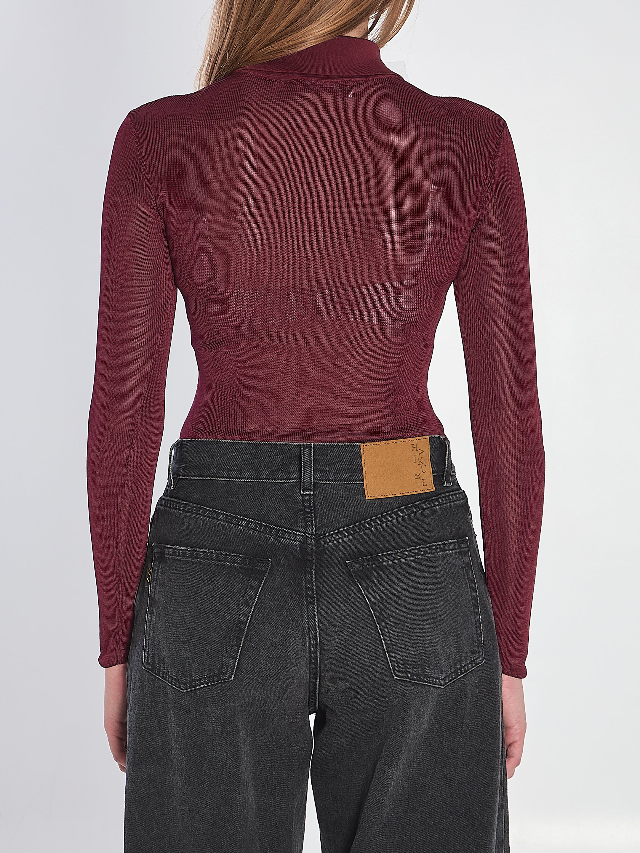 SELF-PORTRAIT Ribbed Collar Knit Bodysuit for Women