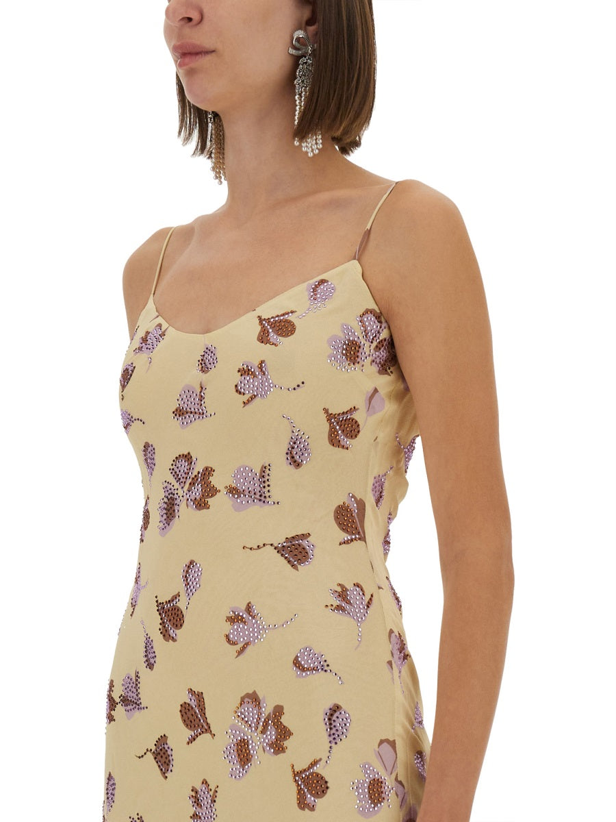 SELF-PORTRAIT Floral Patterned Fitted Long Dress Size 6