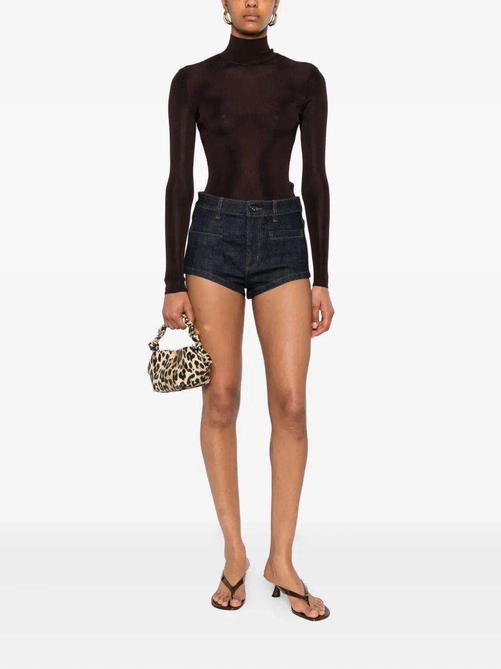 SELF-PORTRAIT High Neck Elastic Top - Size S