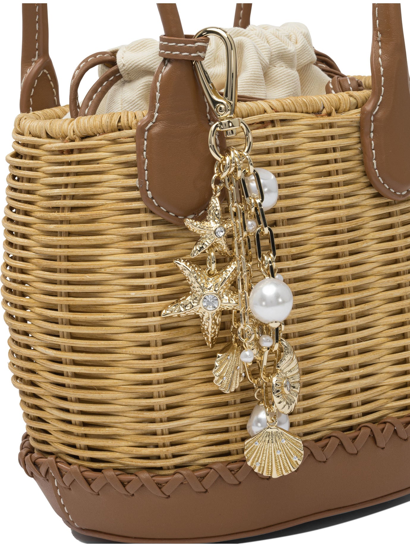 SELF-PORTRAIT Mini Rattan Shoulder Handbag 14x10x14 CM