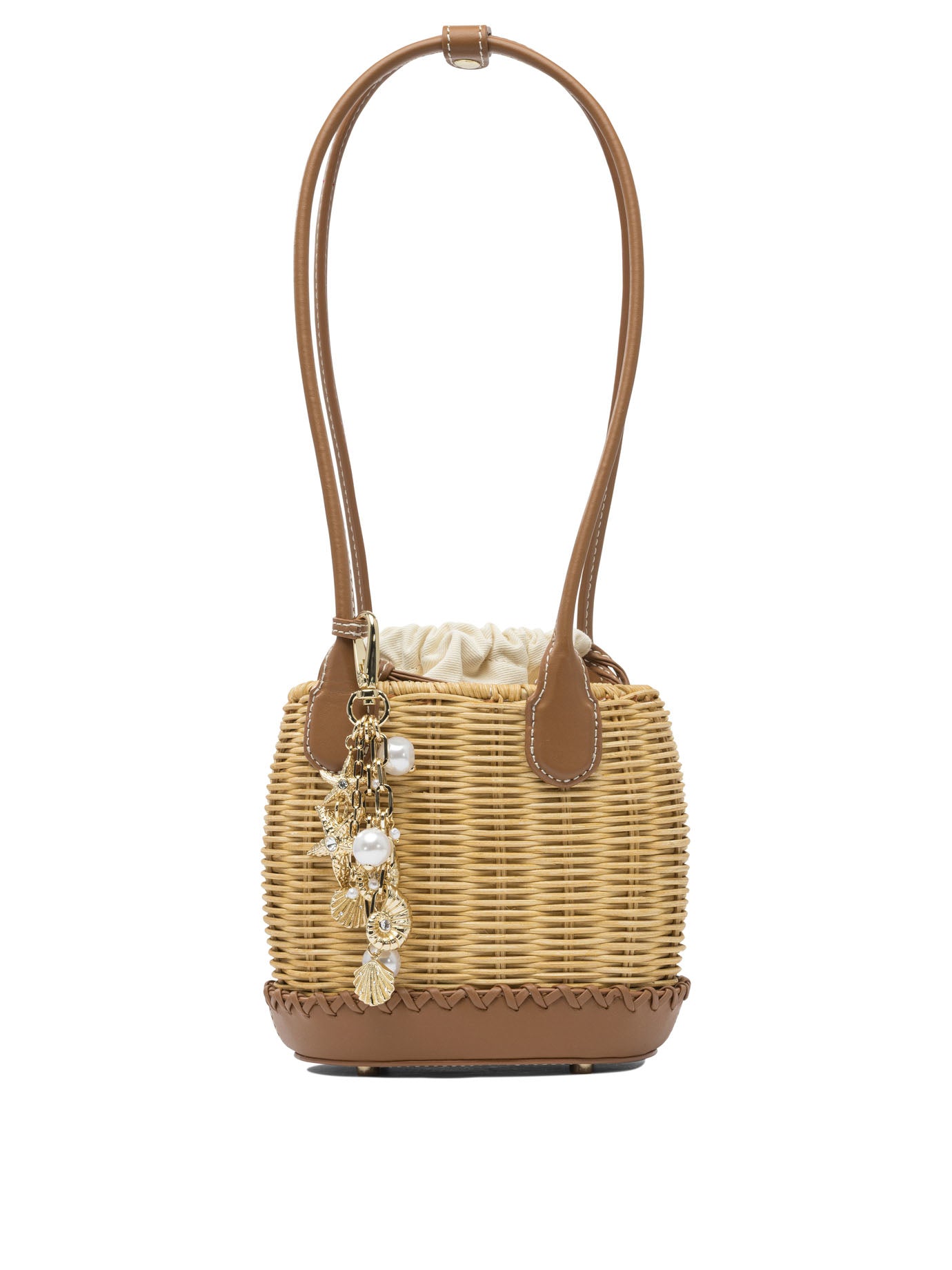 SELF-PORTRAIT Mini Rattan Shoulder Handbag 14x10x14 CM